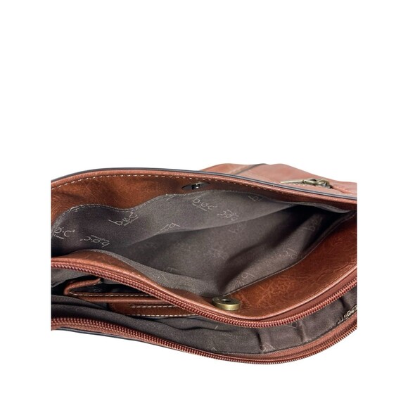 b.ø.c Born Concept Cognac Brown Faux Leather Crossbody Bag Messenger Purse - Picture 12 of 16
